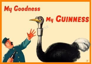 Vintage Guinness Poster Ostrich