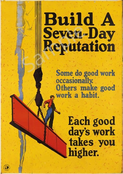 Vintage Motivational Poster Build a Reputation