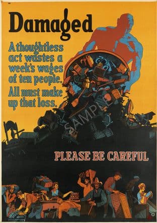 Vintage Motivational Poster Damaged