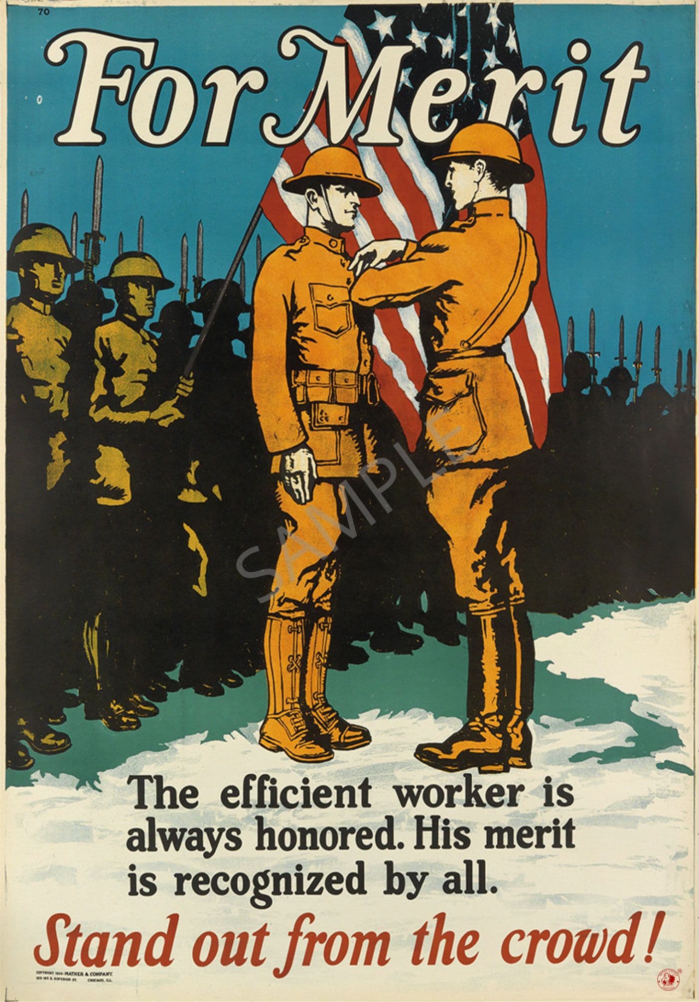 Vintage Motivational Poster For Merit