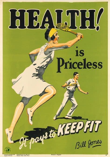 Vintage Motivational Poster Health is Priceless
