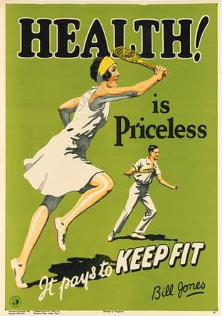 Vintage Motivational Poster Health is Priceless