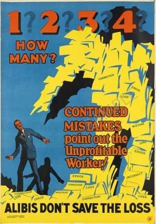 Vintage Motivational Poster How many mistakes ?