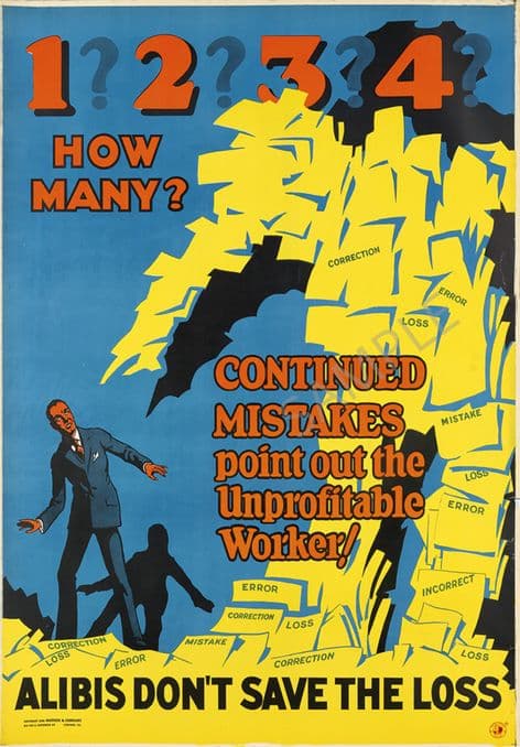 Vintage Motivational Poster How many mistakes ?
