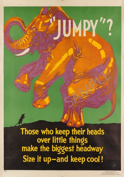 Vintage Motivational Poster Jumpy ?  Elephant