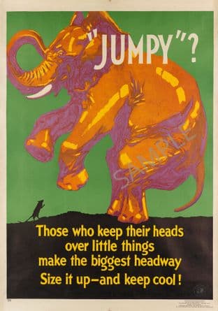 Vintage Motivational Poster Jumpy ? Elephant