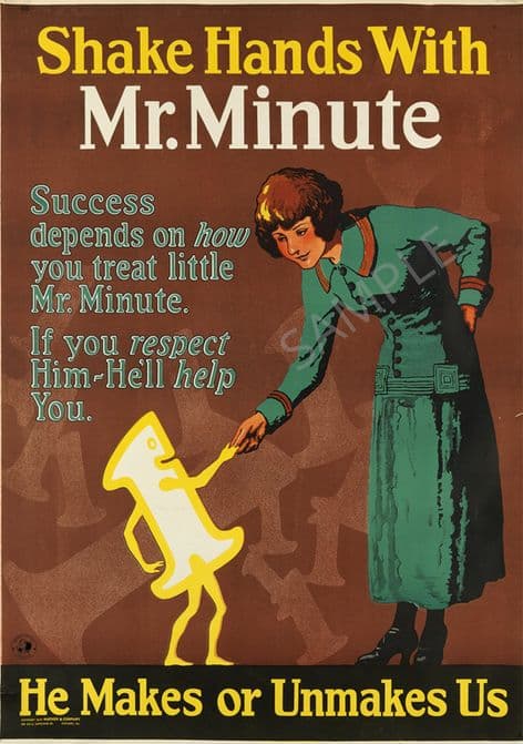 Vintage Motivational Poster Mr Minute