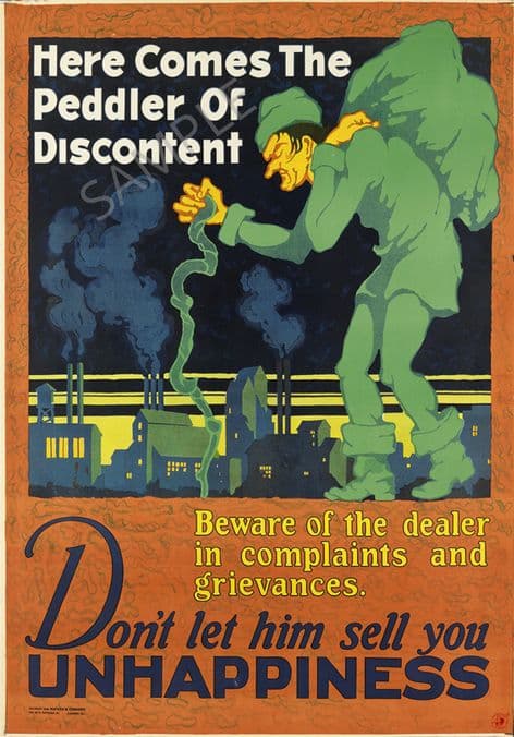 Vintage Motivational Poster  Peddlar of discontent
