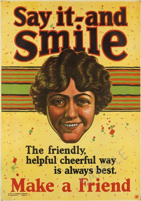 Vintage Motivational Poster Say it and smile