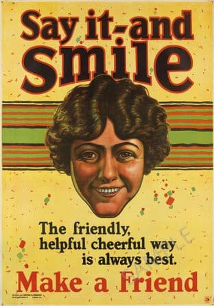 Vintage Motivational Poster Say it and smile