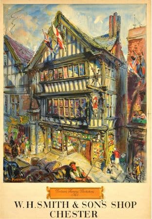 W.H. Smiths Britains famous bookshops no1 Chester 1940s