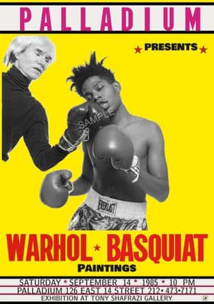 Warhol & Basquiat 'Knockout' Art Exhibition Sign
