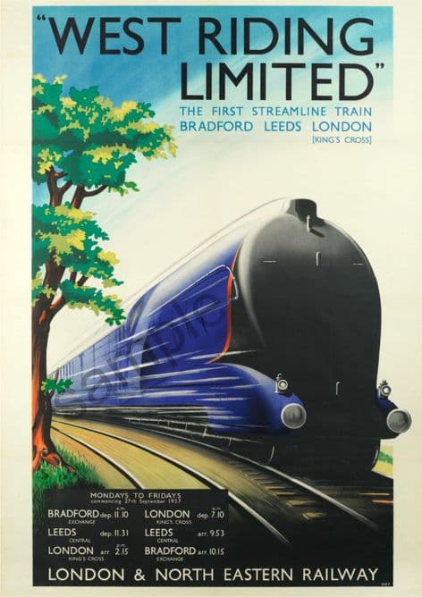 West Riding Train LNER  to Bradford, Leeds, London