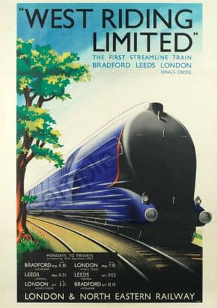West Riding Train LNER to Bradford, Leeds, London
