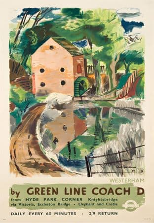 Westerham by Green Line Coach advertising Poster Hyde park