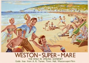 Weston Super Mare Art Deco Railway Poster