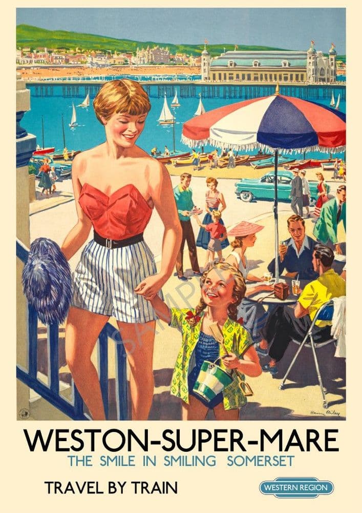 Weston SuperMare Girl with Bucket & Spade