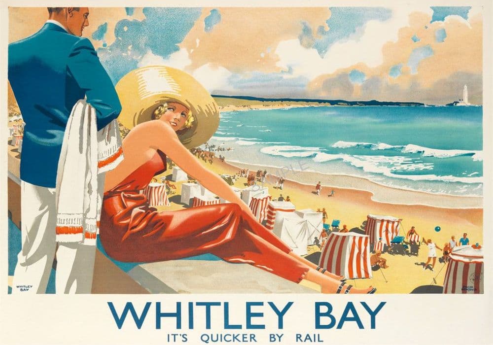 Whitley Bay Art Deco Beach Scene