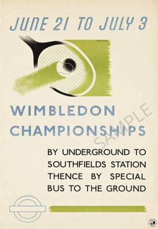 Wimbledon 1937 Tennis racquet green 2