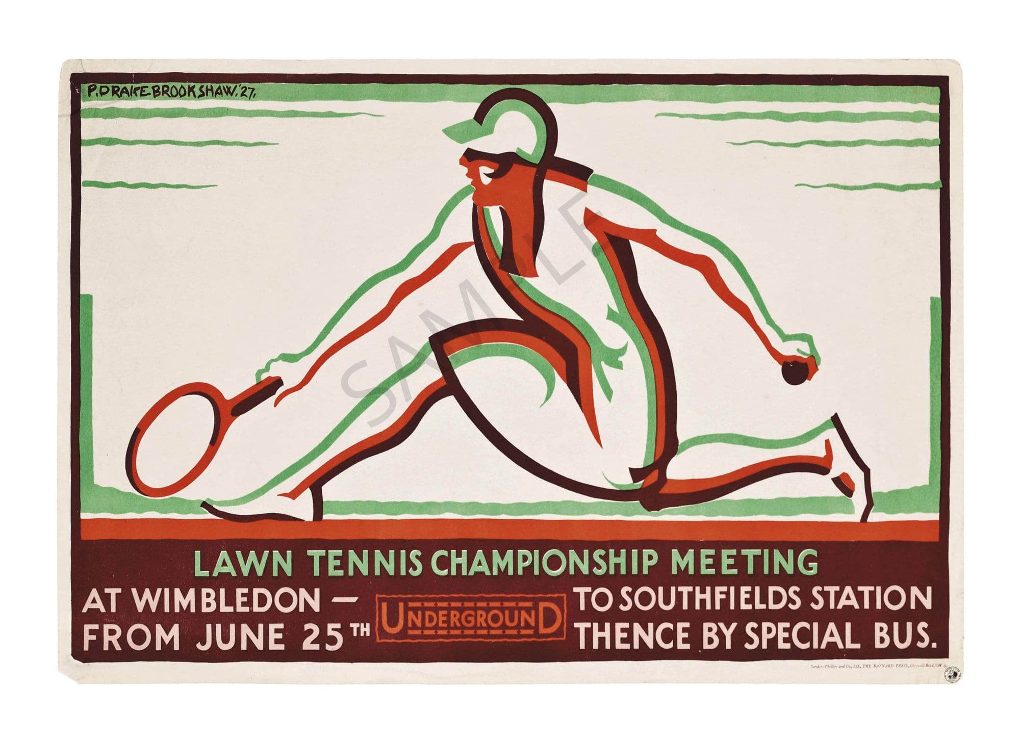 Wimbledon tennis club 1927 london underground