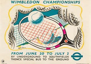 Wimbledon Tennis Poster 1938 Raquet & Net