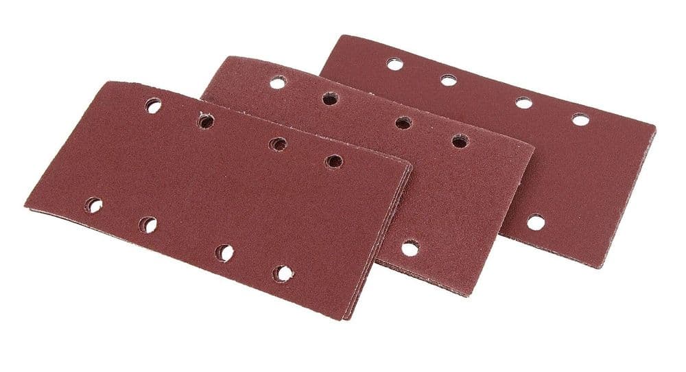 1/3 Sanding Pads Rectangular Punched Sheets Mixed 60 80 & 120 Grit 93 X 190mm