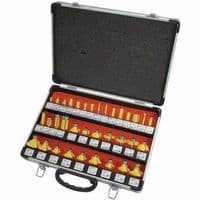 1/4" Shank 35 Piece Tct Router Cutter Bit Set With Aluminium Case Trade Quality