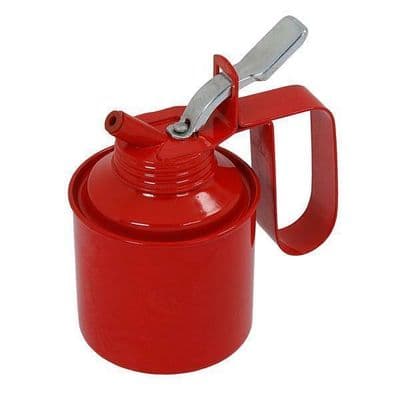 1 Pint Oil Can Garage Thumb Pump Lever Action Metal Steel With Flexible Spout