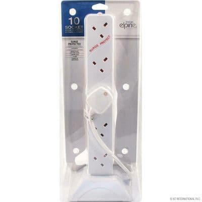 10 Way Gang 2M Mains Extension Tower With Surge Protected