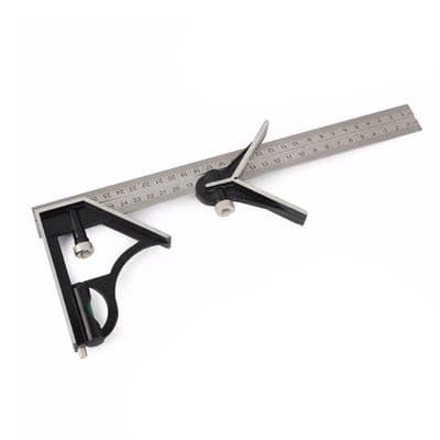12 305mm Carpenters Combination Square With Level, Scriber And Angle Finder