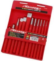 12 Piece Punch And Chisel Set - Centre Pin Tapered Crv