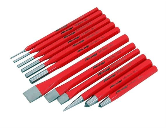 12 Piece Punch And Chisel Set - Centre Pin Tapered Crv