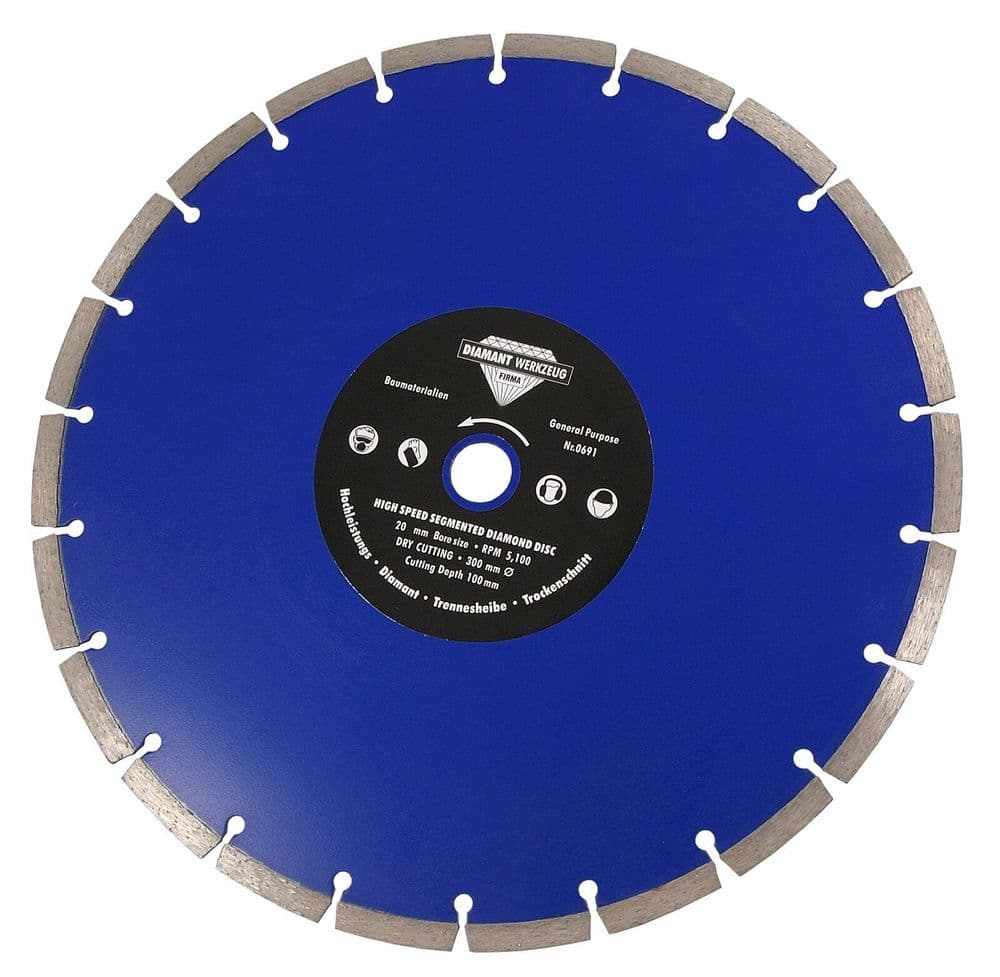 12& x22; Diamond Cutting Blade Disc Angle Grinder Stone Brick Masonry 300mm
