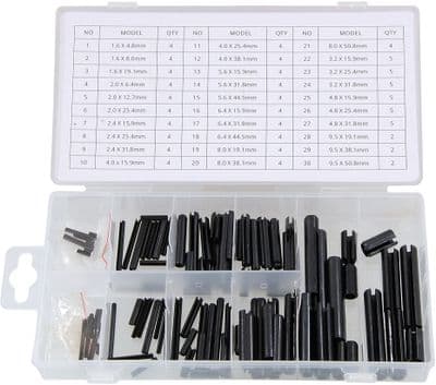 120Pc Roll C Pin Set Small-Large Spring Tension Pack/Sellock/Rowel/Split/Slotted