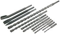 12Pc Sds Plus Drills & Chisel Bits Set Rotary Hammer Demolition High Impact Case