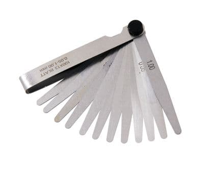 13 Blade Feeler Gauge Accurate Metric 0.05-1.0mm Spark Plug Tappet Gap