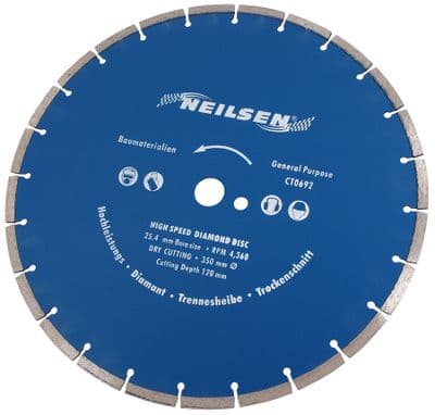 14 Inch (350mm) Segmented Diamond Dry Cutting Disc Blade
