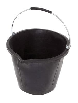 14 Litre Rubber Builders Bucket Farmers Animal Feed Strong Flexiable