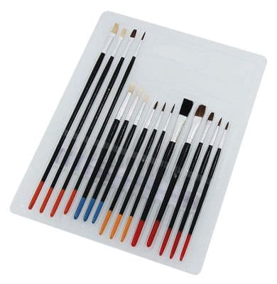 15 Artist Paint Brushes Set For Oil, Acrylic & Watercolour