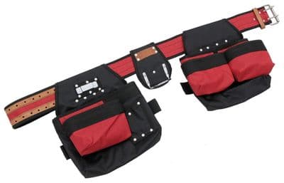 16 Pockets Tool Belt Double Pouch Nail Hammer Tape Measure Loops Strong Polyster