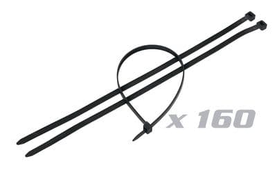 16Pc Cable Zip Ties - 4.8 X 300mm - Black