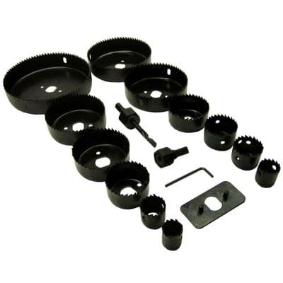 16Pc Hole Saw Cutting Set Kit 19-127mm Wood Metal Alloys