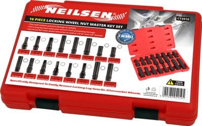 16Pc Master Locking Wheel Nut Remover Installer Tool Master Kit 1/2