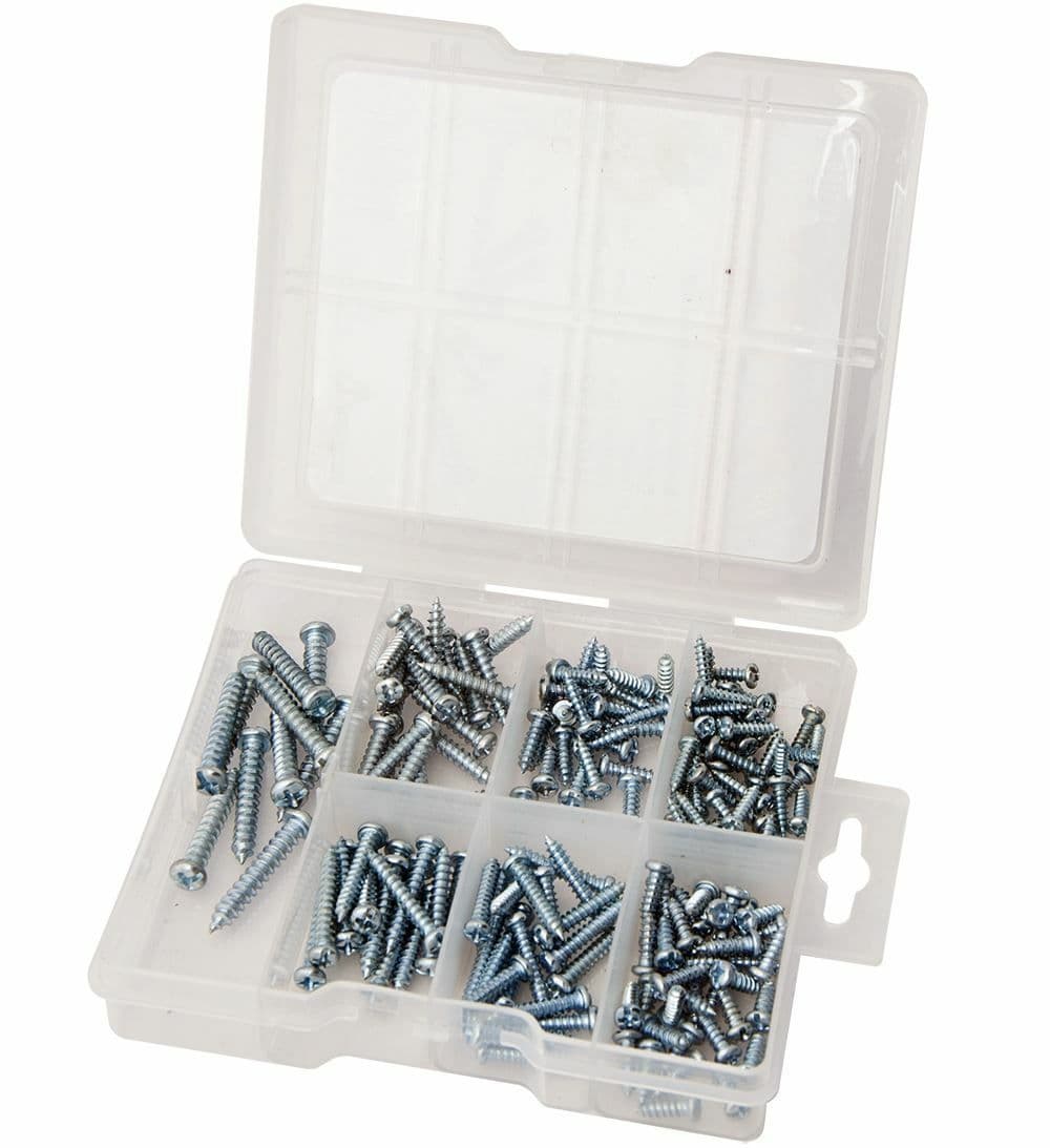175 Pcs Sheet Metal Metric Self Tapping Screw Assorted Size Screws Zinc