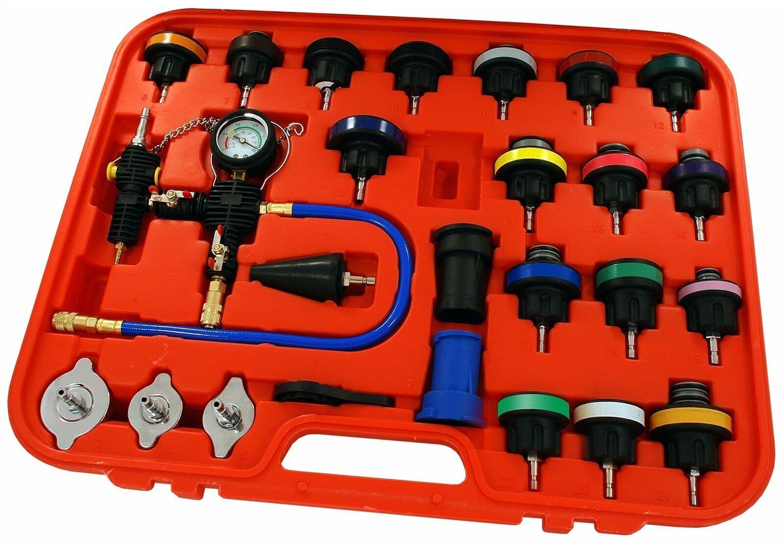 18 Pcs Radiator Pressure Tester Kit Cooling System Test Detector Set Tool