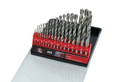 19Pc Hss Metric Drill Set 1mm - 10mm High Speed Steel, Wood & Plastic