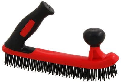 2 Handled Ergonomic Soft Grip Wire Brush - Carbon Steel Bristles