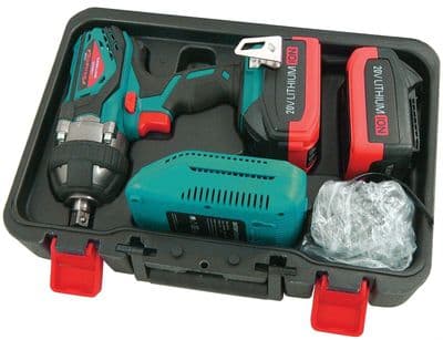 20V Li-Ion Cordless Impact Driver With 2 Batteries & Case