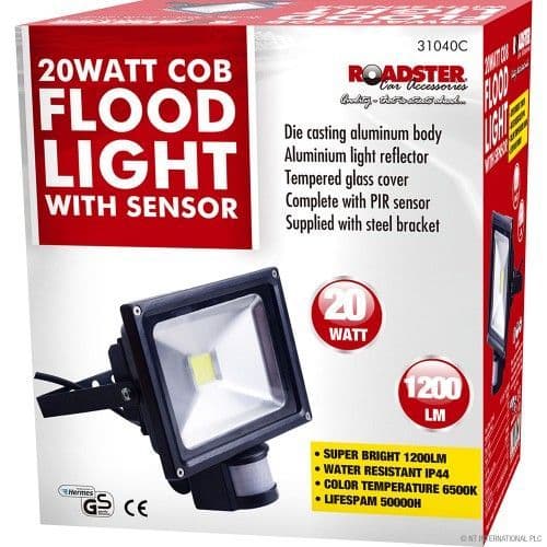 20W Led Cob Security Floodlight With Pir Motion Sensor