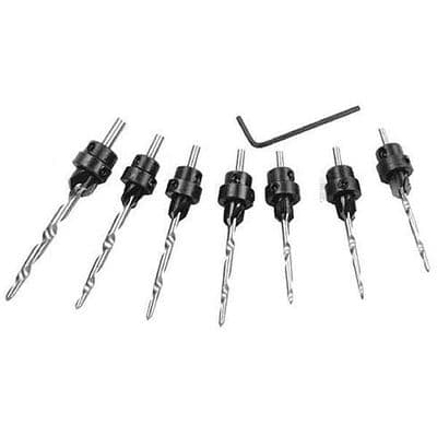 22Pc Tapered Drill & Countersink Bit Wood Pilot Hole Diy Tool